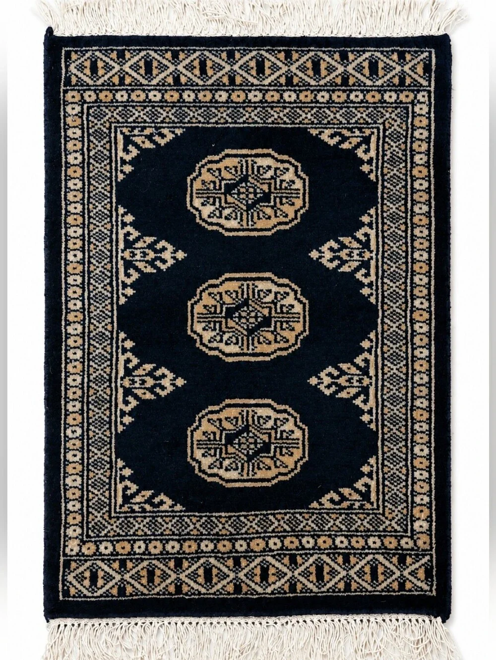 Azra Imports Bokhara Hand-Knotted Wool Rug 1.58' x 1.92' New Pakistani Oriental